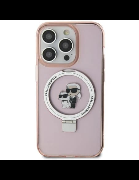Karl Lagerfeld KLHMN61HMRSKCP Apple iPhone XR / 11 hardcase Ring Stand Karl&Choupettte MagSafe pink