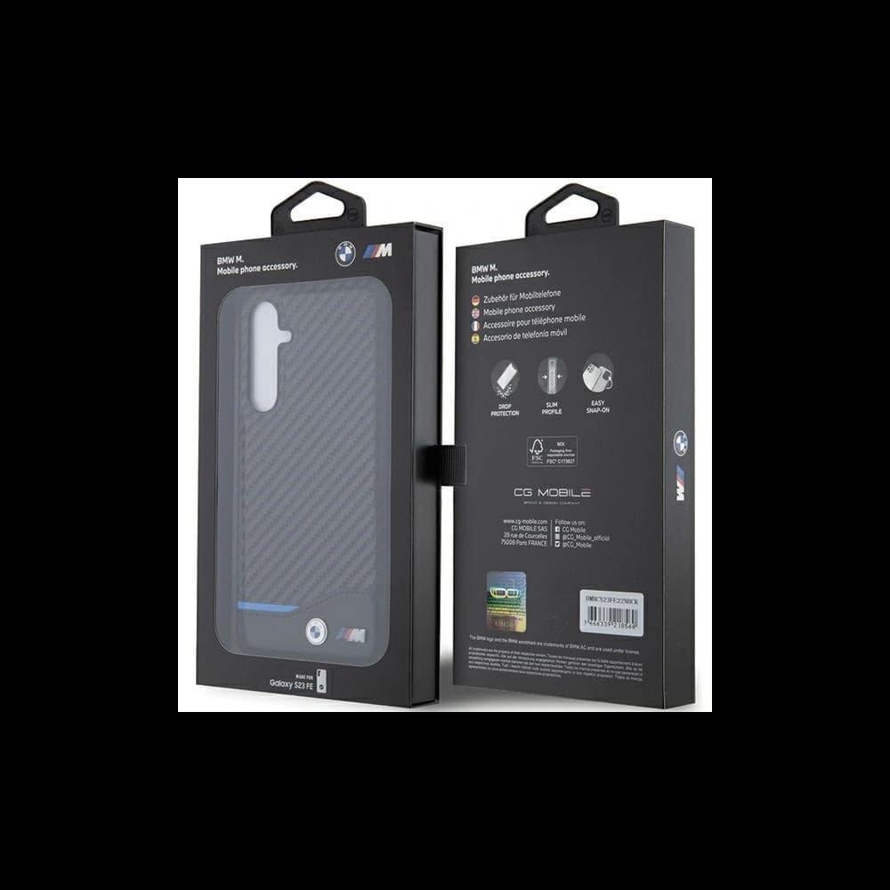 Etui BMW BMHCS23FE22NBCK Samsung Galaxy S23 FE kožené uhlíkově černé/black - 7