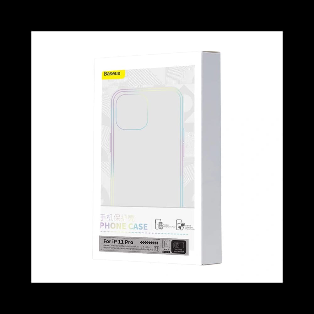 Baseus Magnetic Crystal Clear Apple iPhone 11 Pro (transparent) + tempered glass + cleaning kit - 7