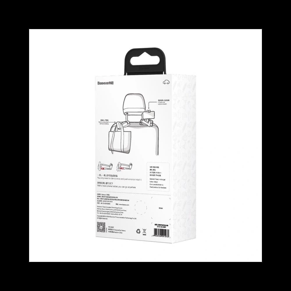 Telefontartó, okostelefon Baseus autós fejtámlára (fekete) - 8