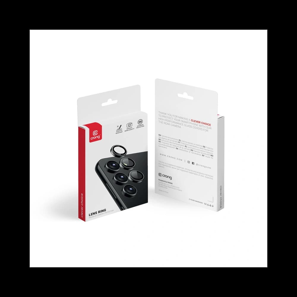 Crong Samsung Sticlă călită pentru obiectivul aparatului foto Lens Ring Galaxy S24 Ultra negru - 2