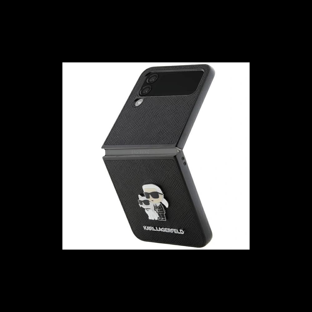 Case Karl Lagerfeld KLHCZF4SAKCNPK Samsung Galaxy Z Flip4 Hardcase Saffiano Karl&Choupette Pin schwarz/black