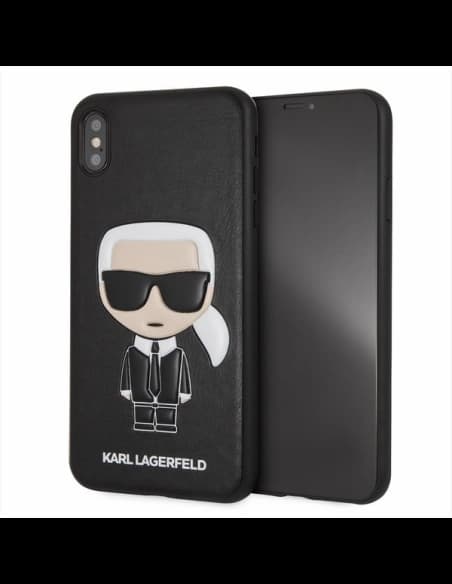 Karl Lagerfeld KLHCI65IKPUBK iPhone Xs Max hardcase negru/black Iconic Karl Embossed