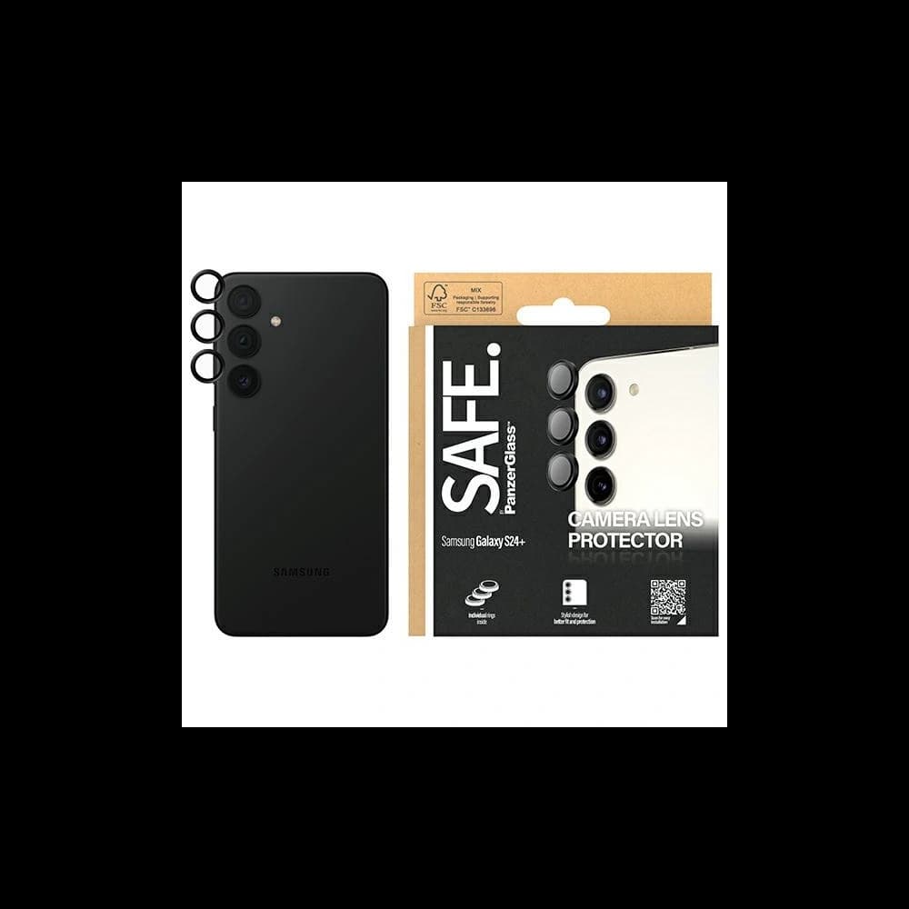 A kamera objektív védőüvege SAFE by PanzerGlass Samsung Galaxy S24+ Plus Hoops Camera fekete/black