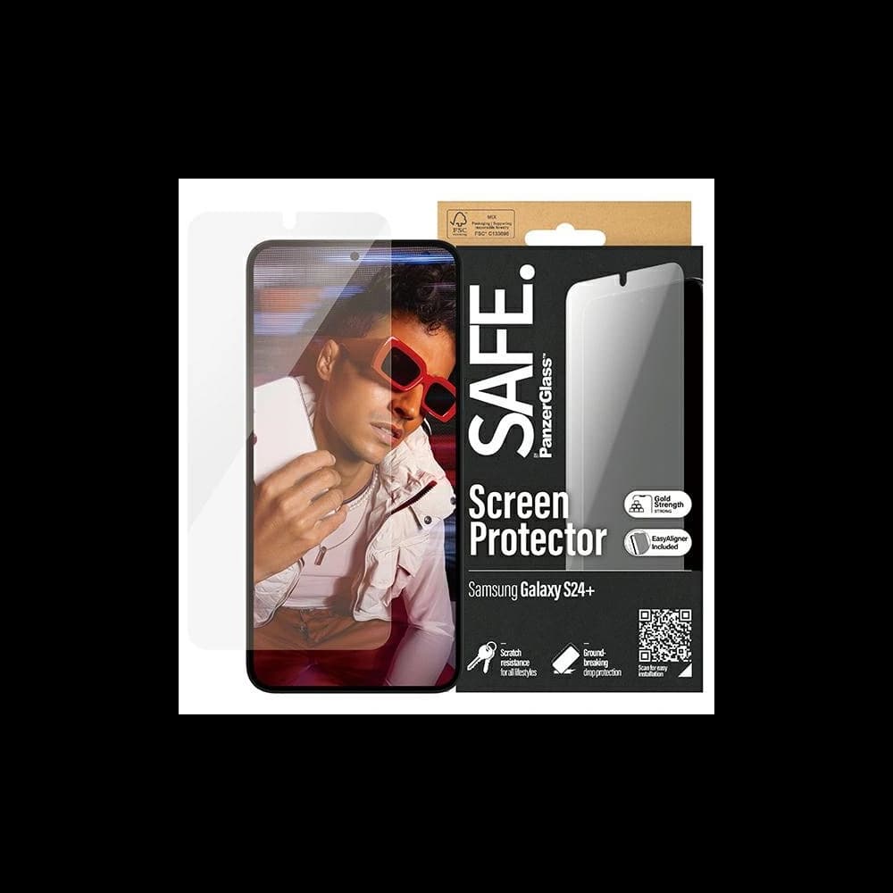 Tvrzené sklo SAFE od PanzerGlass Samsung Galaxy S24+ Plus Ochrana obrazovky Ultra-Wide Fit