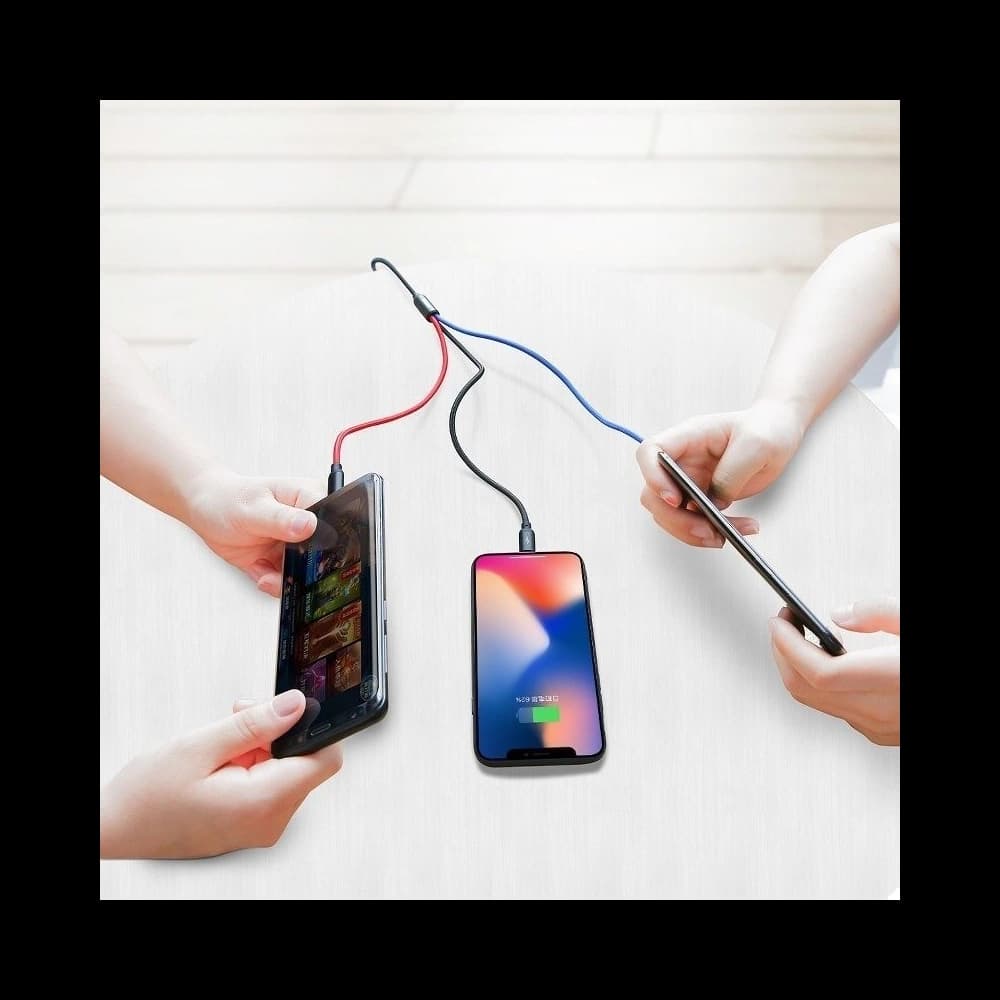 USB kábel Baseus 3w1 USB-C / Lightning / Micro 3A 1,2m ( fekete) - 11