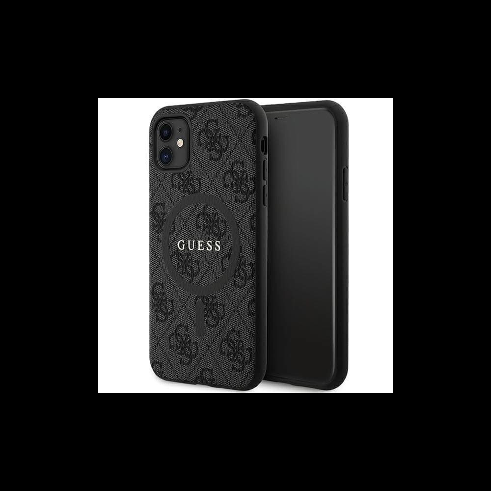 Guess GUHMN61G4GFRK Apple iPhone 11 / XR hardcase 4G Collection Leather Metal Logo MagSafe black