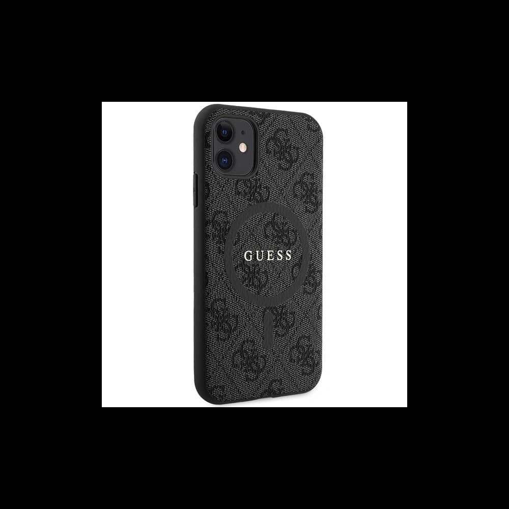 Guess GUHMN61G4GFRK Apple iPhone 11 / XR hardcase 4G Collection Leather Metal Logo MagSafe black - 4