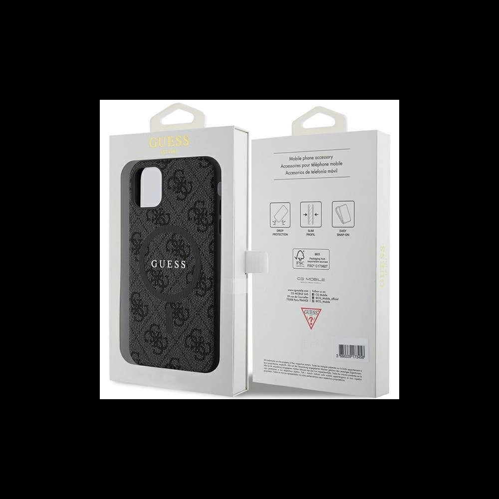 Guess GUHMN61G4GFRK Apple iPhone 11 / XR hardcase 4G Collection Leather Metal Logo MagSafe black - 8