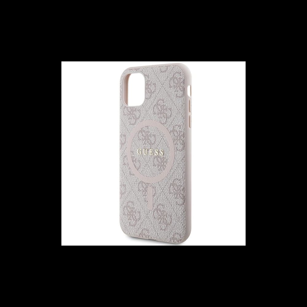 Guess GUHMN61G4GFRP Apple iPhone 11 / XR hardcase 4G Collection Leather Metal Logo MagSafe pink - 6