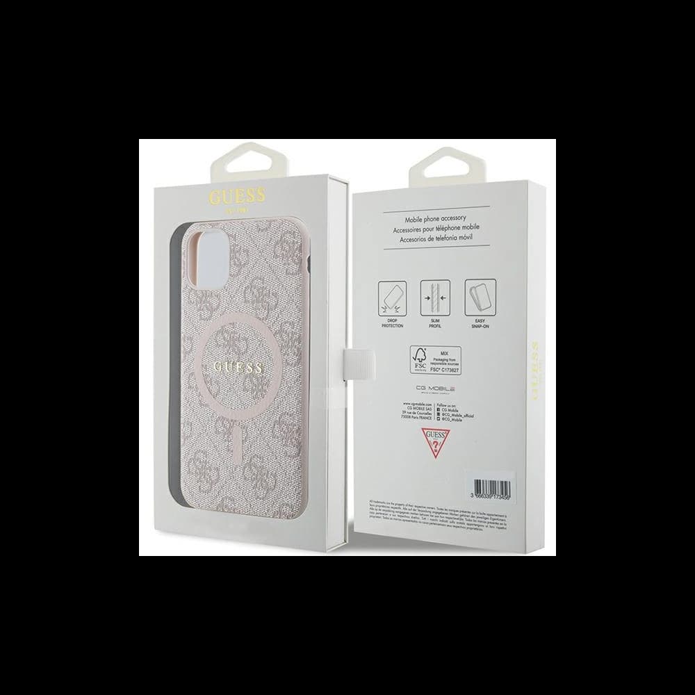 Guess GUHMN61G4GFRP Apple iPhone 11 / XR hardcase 4G Collection Leather Metal Logo MagSafe pink - 8