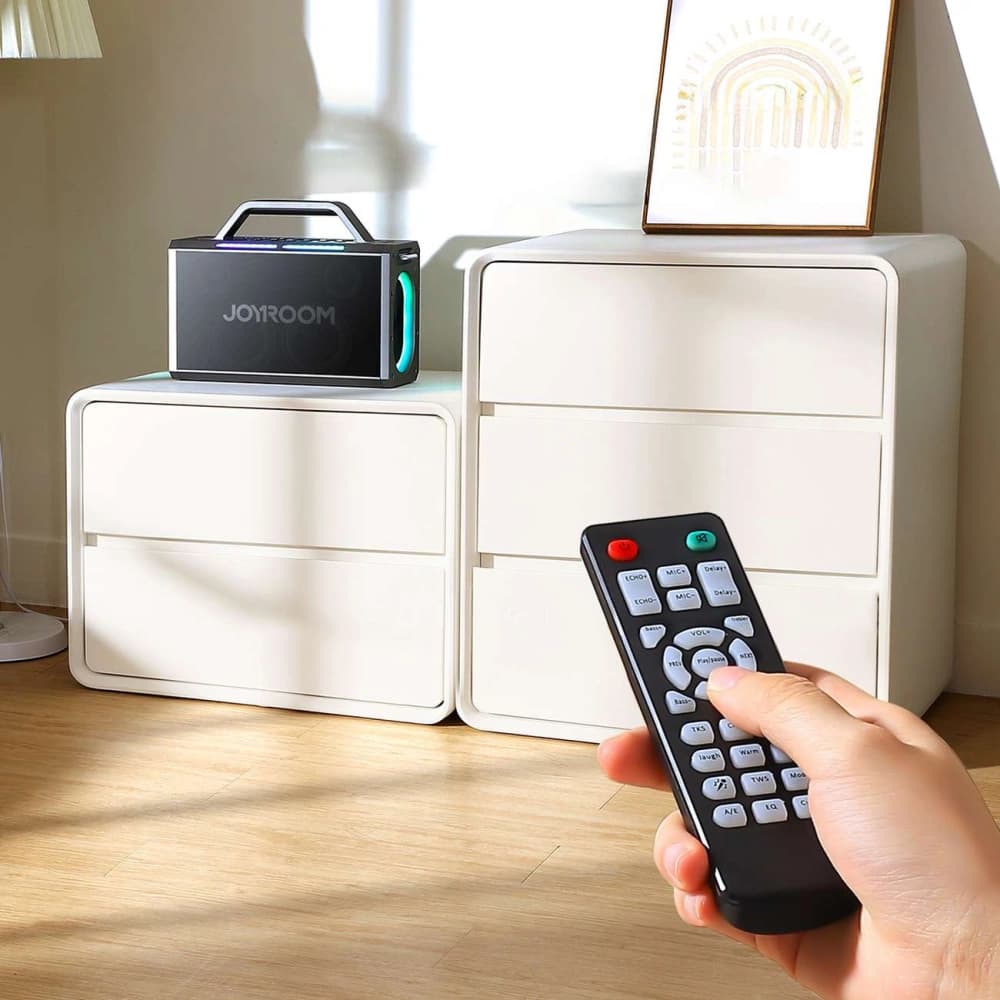 Gros speaker wireless pentru karaoke Joyroom Pies Series JR-MW03 Bluetooth 5.3 cu 2 microfoane și telecomandă negru - 3