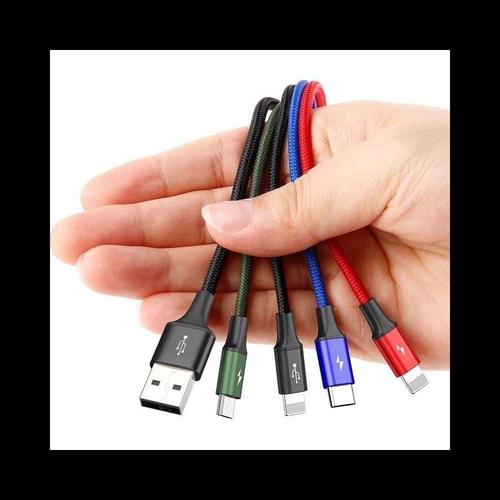 Cablu USB Baseus Fast 4w1 USB-C / 2x Lightning / Micro 3,5A 1,2m (negru) - 3