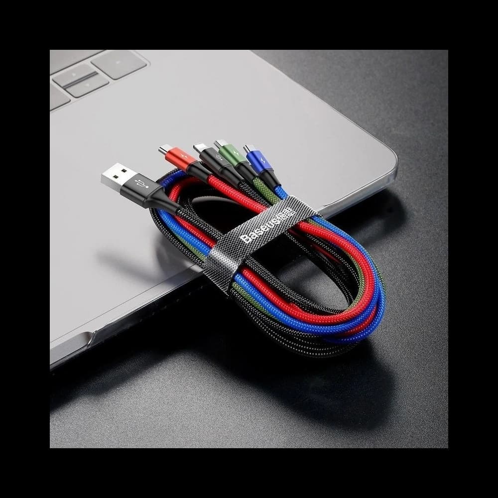 Cablu USB Baseus Fast 4w1 USB-C / 2x Lightning / Micro 3,5A 1,2m (negru) - 6