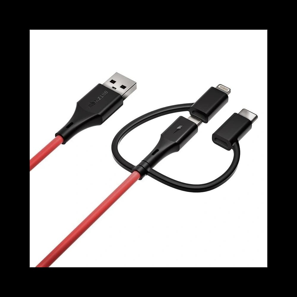 BlitzWolf USB 3-in-1 Kabel BW-MT4, micro USB/USB-C/Blitz, 3A 0,9m - 4
