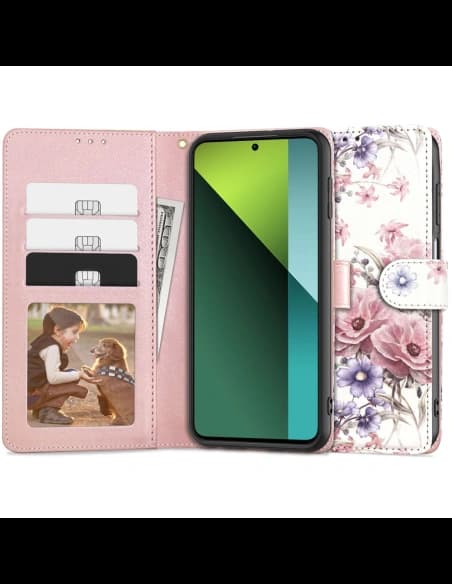 Case Tech-Protect Wallet Xiaomi Redmi Note 13 Pro 5G / POCO X6 5G Blütenblume