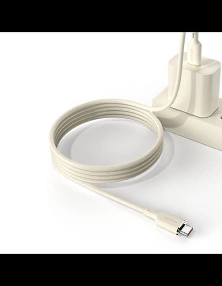 Kábel 3w1 Dudao L7SE USB-C / USB-C, Lightning, microUSB 66W 1.2m bézs