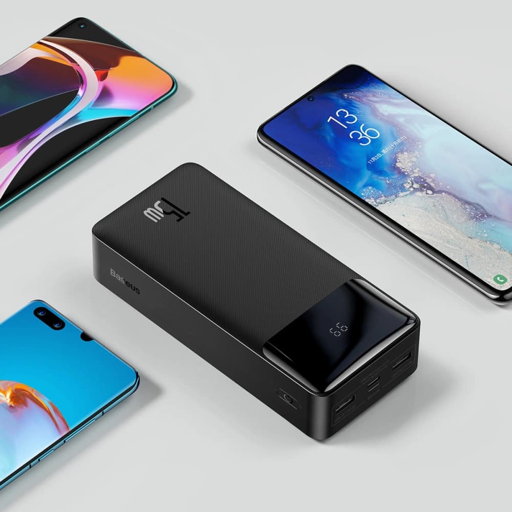 Powerbanka Baseus Bipow 30000mAh 15W + kabel 4w1 USB-A / microUSB, 2xUSB-C, Lightning 1.2m - 9