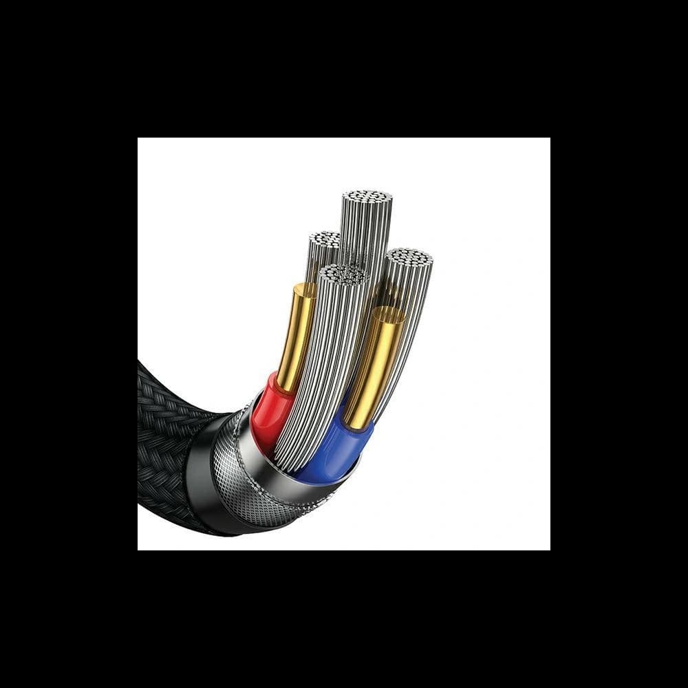 USAMS US-SJ646 U85 USB-A+USB-C/USB-C, Lightning, microUSB 6w1 2m 100W PD Gyors Töltő kábel fekete/black - 3