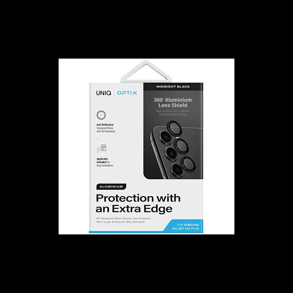 Glas für das Objektiv der UNIQ Optix Aluminium Kamera Linse Schutz Samsung Galaxy S24+ Plus Mitternachts Schwarz - 2