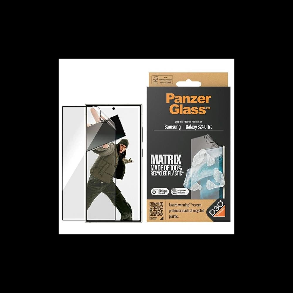 Schutzfolie für den Bildschirm PanzerGlass Ultra-Wide Fit Samsung Galaxy S24 Ultra D3O Matrix Screen Protection