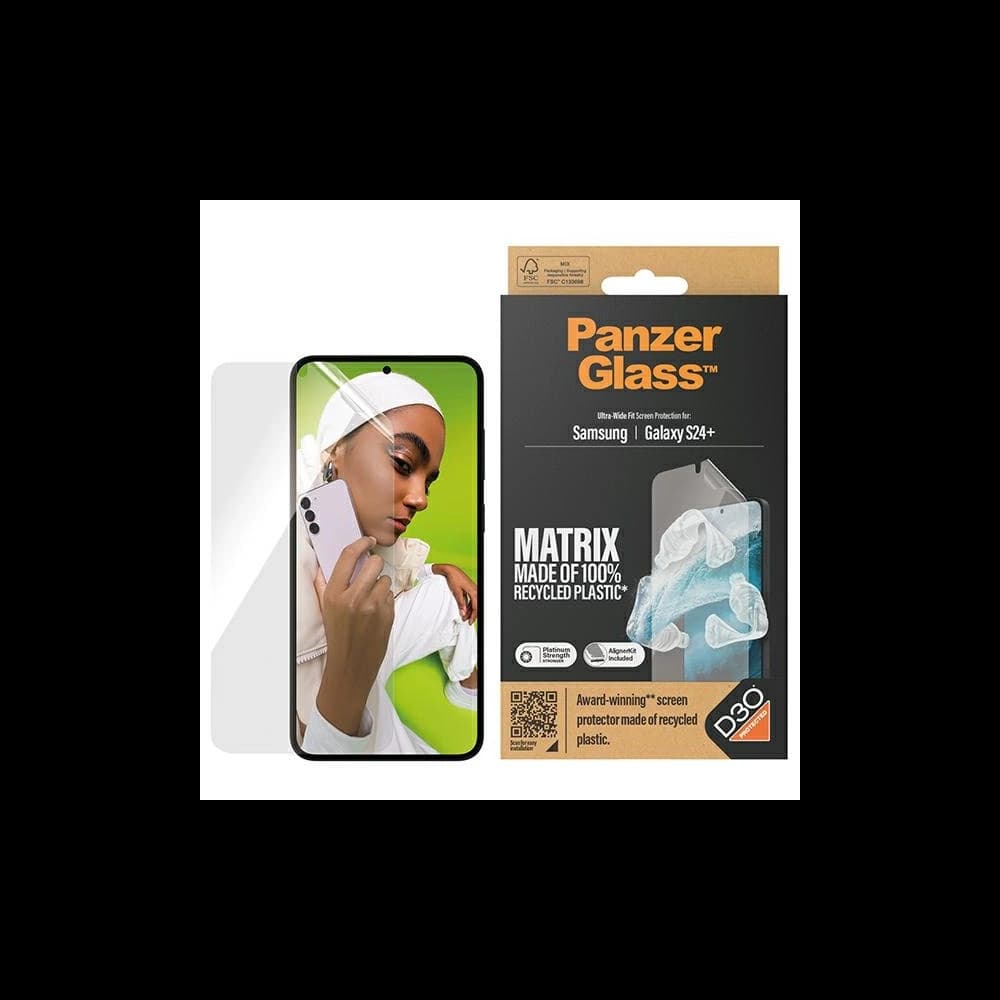 Fólie na ochranu obrazovky PanzerGlass Ultra-Wide Fit Samsung Galaxy S24+ Plus D3O Matrix Ochrana obrazovky