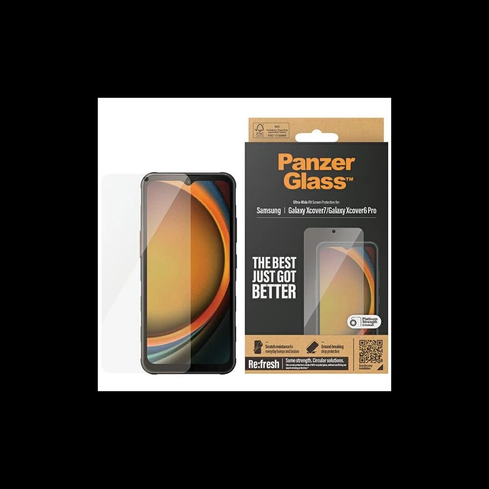 Gehärtetes Glas PanzerGlass Ultra-Wide Fit Samsung Galaxy Xcover 7 / Xcover 6 Pro