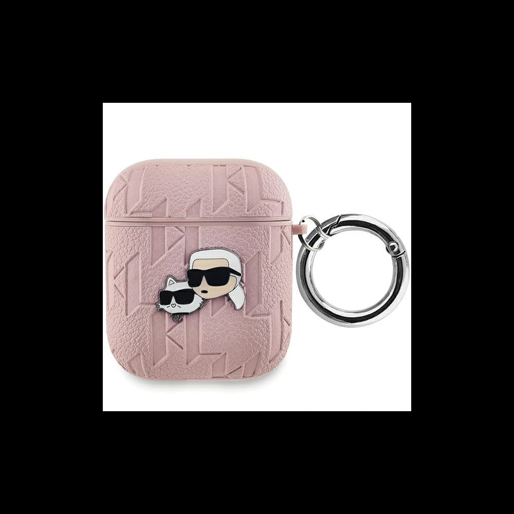 Etui Karl Lagerfeld KLA2PGKCPP Apple AirPods 1/2 kryt Monogram Karl & Choupette Head růžový/pink