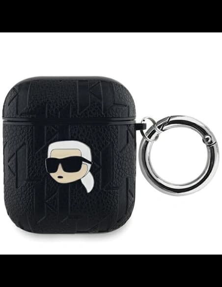 Etui Karl Lagerfeld KLA2PGKIPK Apple AirPods 1/2 kryt Monogram Karl Head černý/black