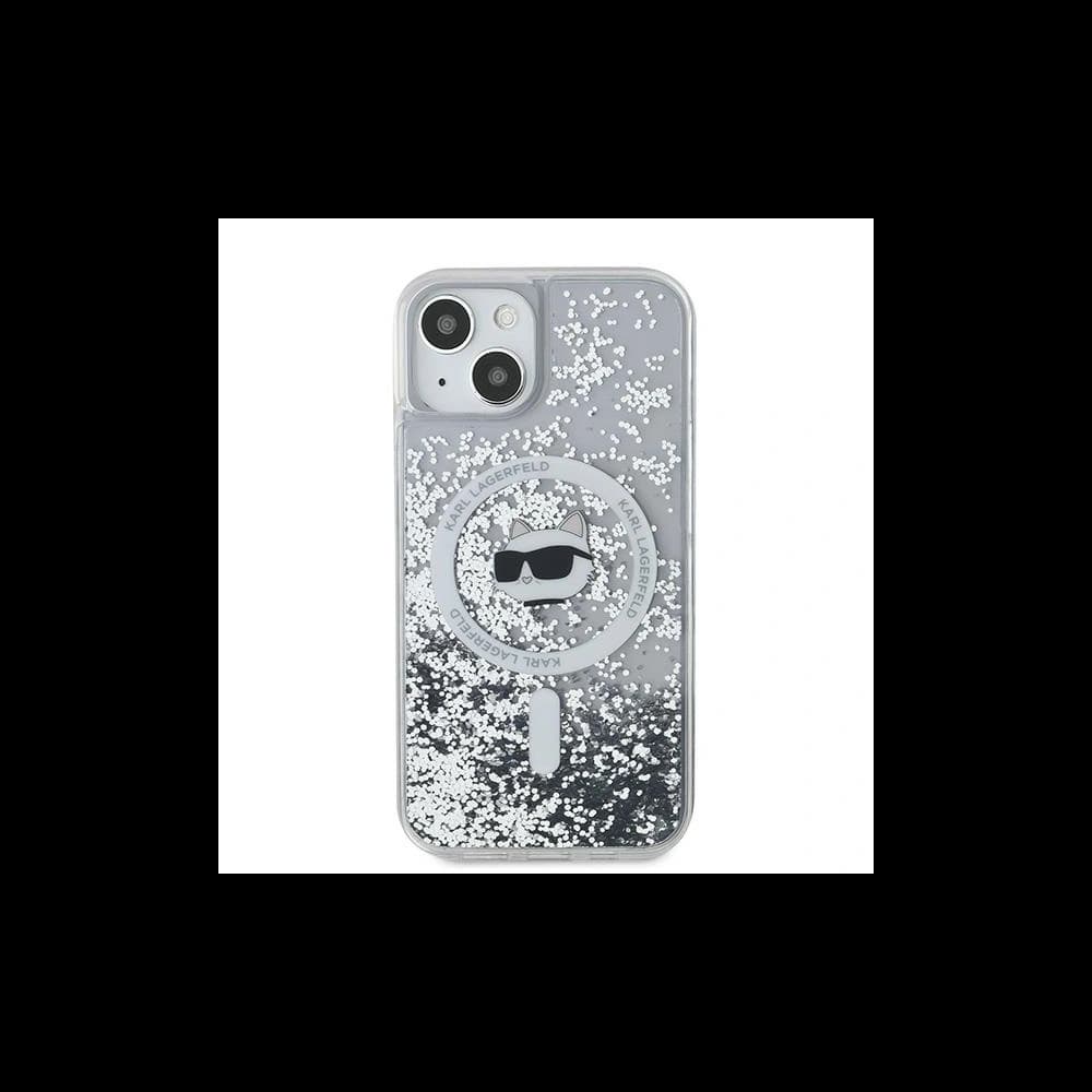 Karl Lagerfeld KLHMN61LGCHSGH Apple iPhone 11 / XR hardcase Liquid Glitter Choupette Head Magsafe transparent