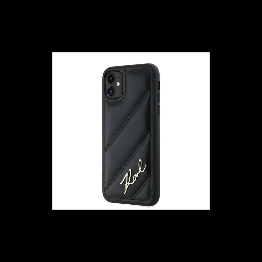 Karl Lagerfeld KLHCN61PQDSMGK Apple iPhone 11 / XR hardcase Diagonal Quilted Script black - 2