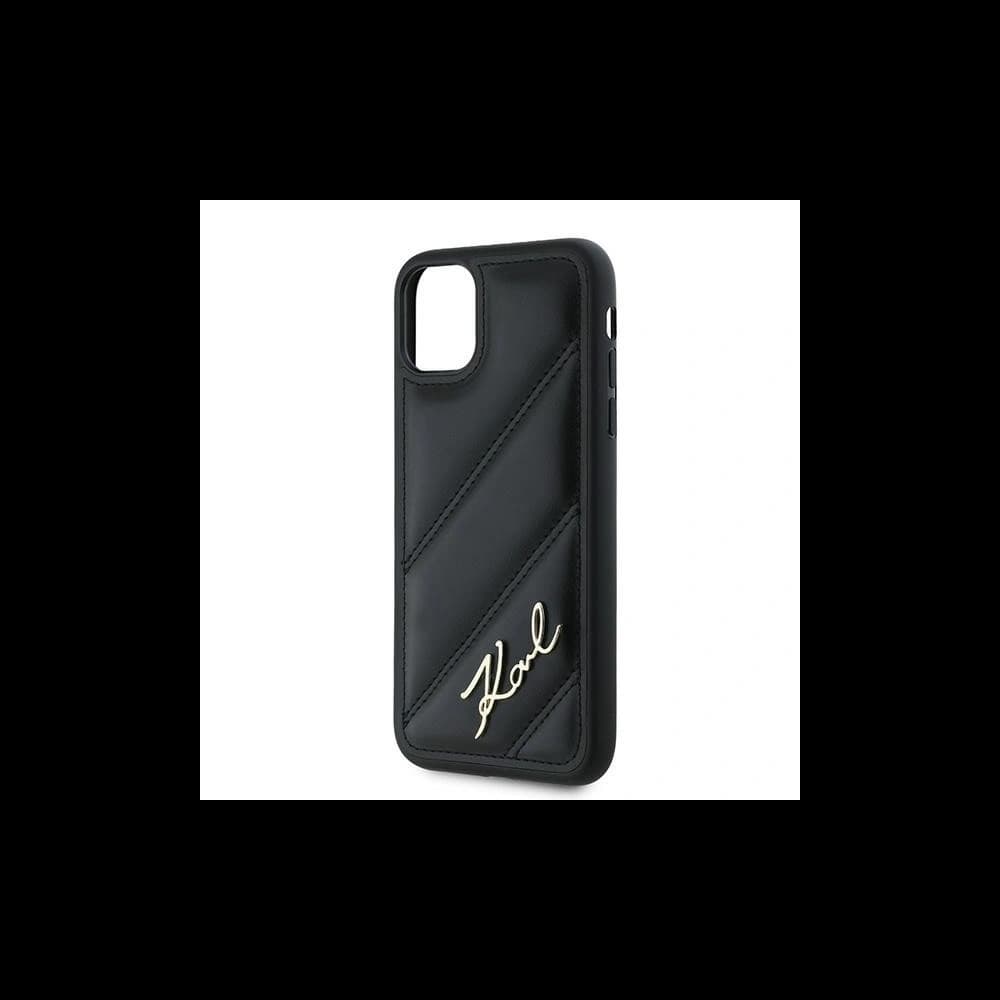 Karl Lagerfeld KLHCN61PQDSMGK Apple iPhone 11 / XR hardcase Diagonal Quilted Script black - 6