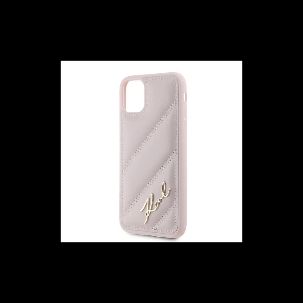 Karl Lagerfeld KLHCN61PQDSMGP Apple iPhone 11 / XR hardcase Diagonal Quilted Script pink - 6