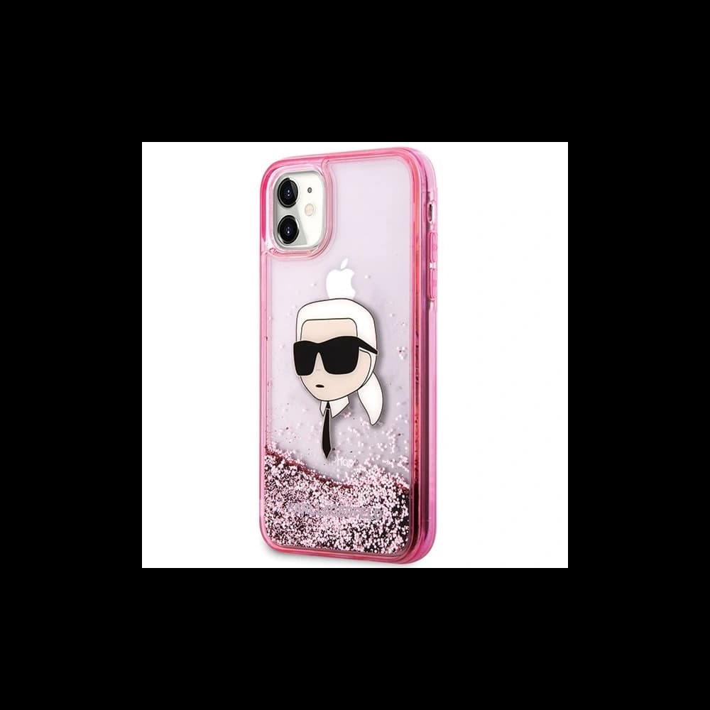 Karl Lagerfeld KLHCN61LNKHCP Apple iPhone 11/XR hardcase Glitter Karl Head pink - 2