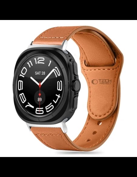 Pasek Tech-Protect Leatherfit Samsung Galaxy Watch Ultra 47mm Barna