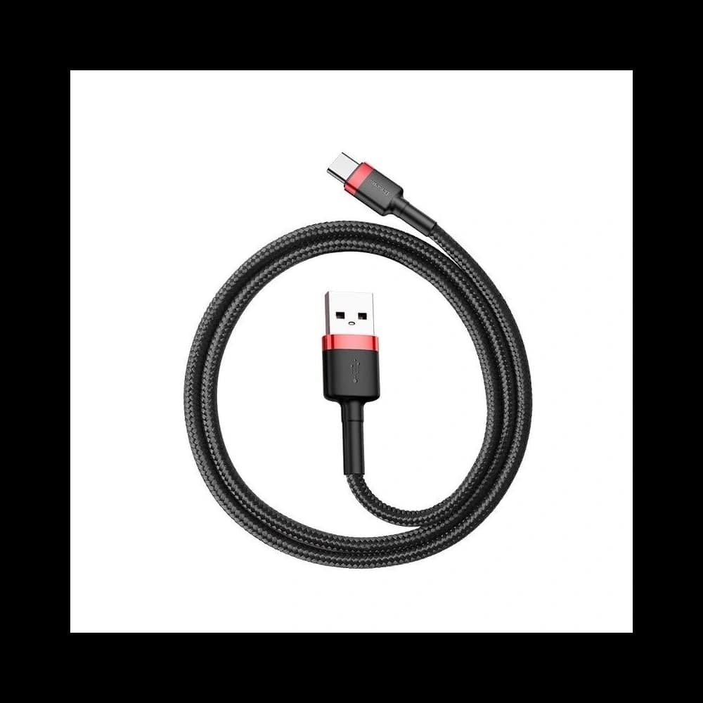 Kabel USB-C Baseus Cafule 2A 3m (červeno-černý) - 3