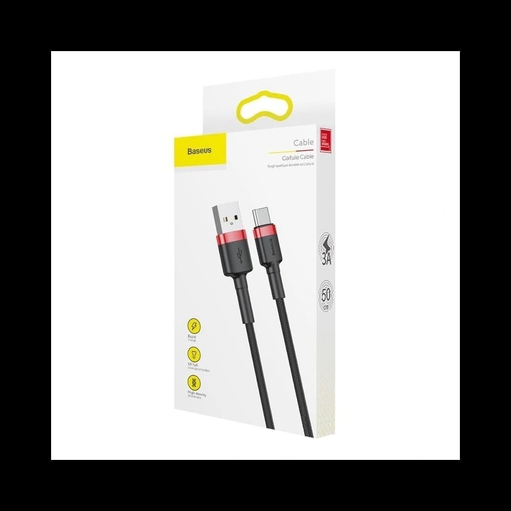 Kabel USB-C Baseus Cafule 2A 3m (červeno-černý) - 8