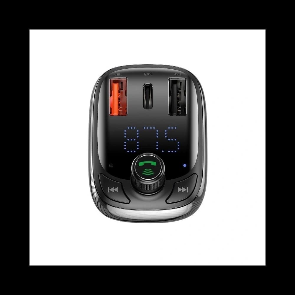 Transmițător FM Baseus T tip Bluetooth 5.0, 2xUSB, USB-C, PD, QC 3.0, microSD - 2