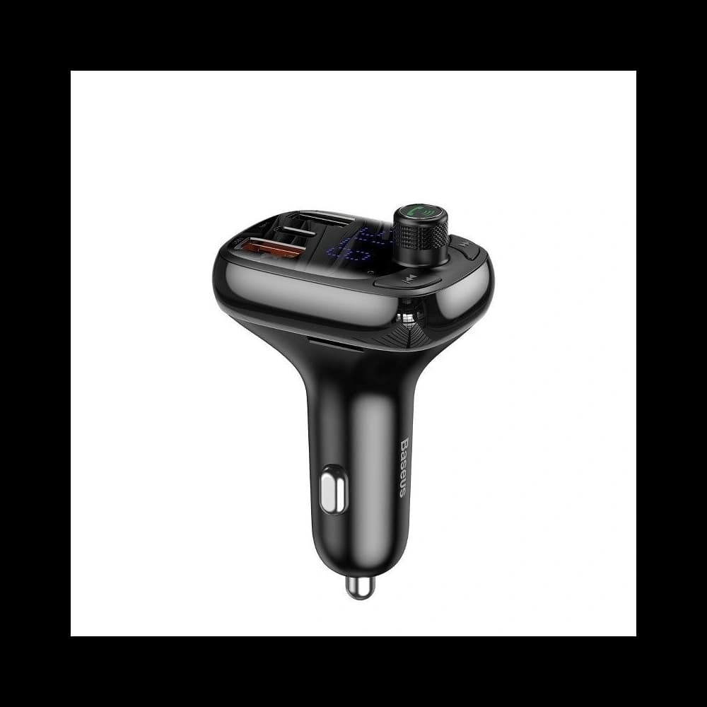 Transmițător FM Baseus T tip Bluetooth 5.0, 2xUSB, USB-C, PD, QC 3.0, microSD - 4