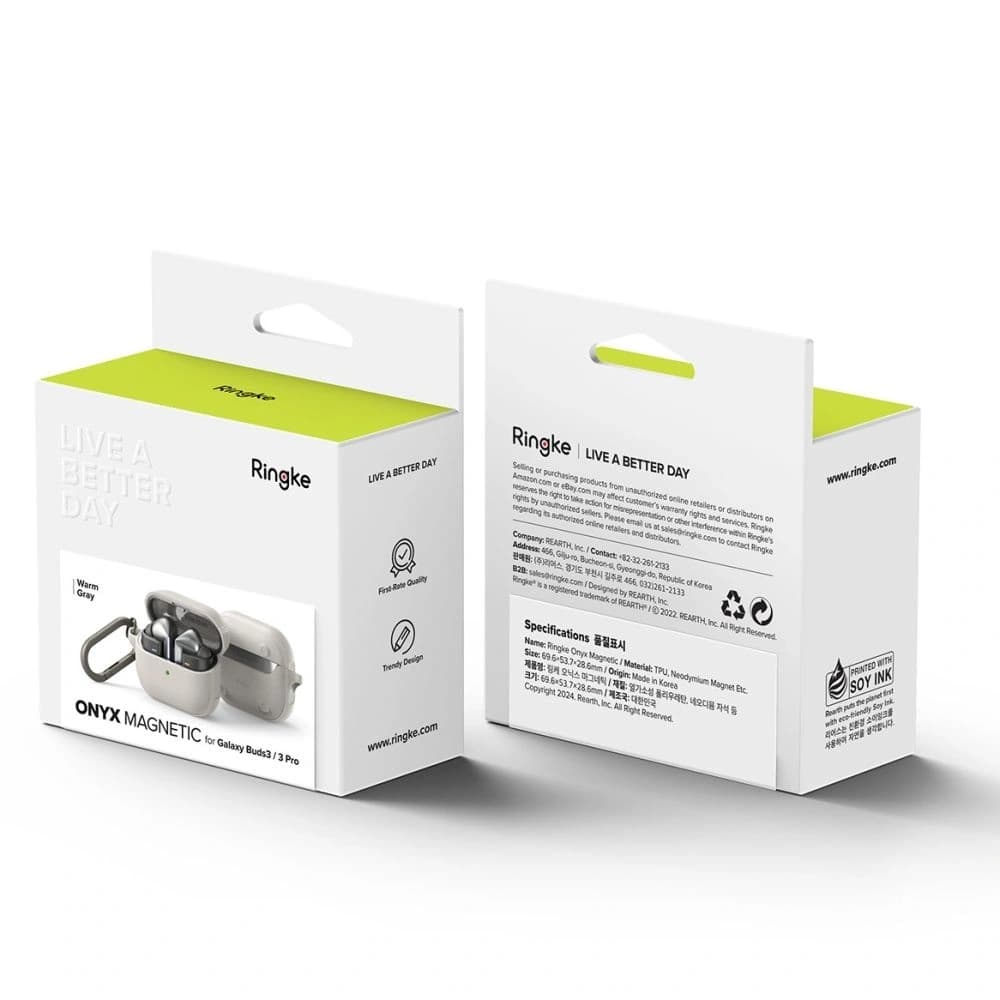 Etui Ringke Onyx Magnetic MagSafe Samsung Galaxy Buds 3 / 3 Pro Meleg Szürke - 8