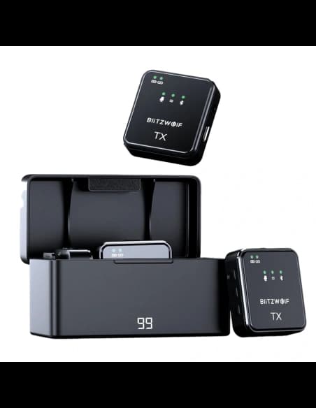 Vezeték nélküli mikrofon BlitzWolf, BW-SX63, 1000mAh (fekete)