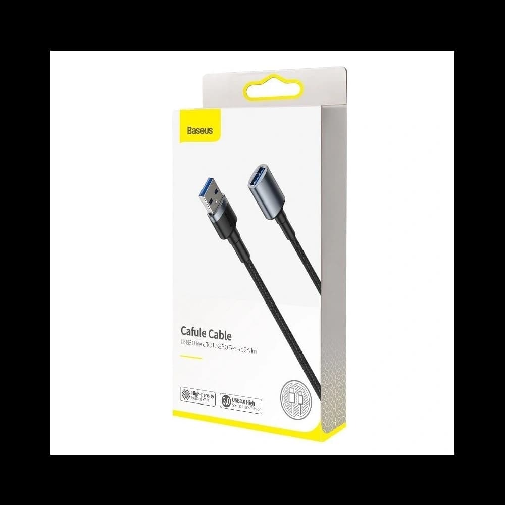 Baseus USB 3.0-Verlängerungskabel Cafule, 2A, 1m (schwarz/grau) - 7