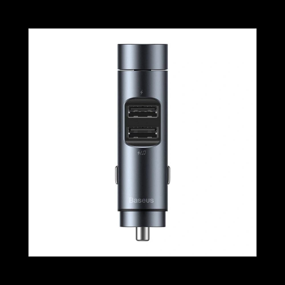 Transmițător FM Baseus Energy Column, Bluetooth 5.0, 2x USB, 3.1A (gri) - 2