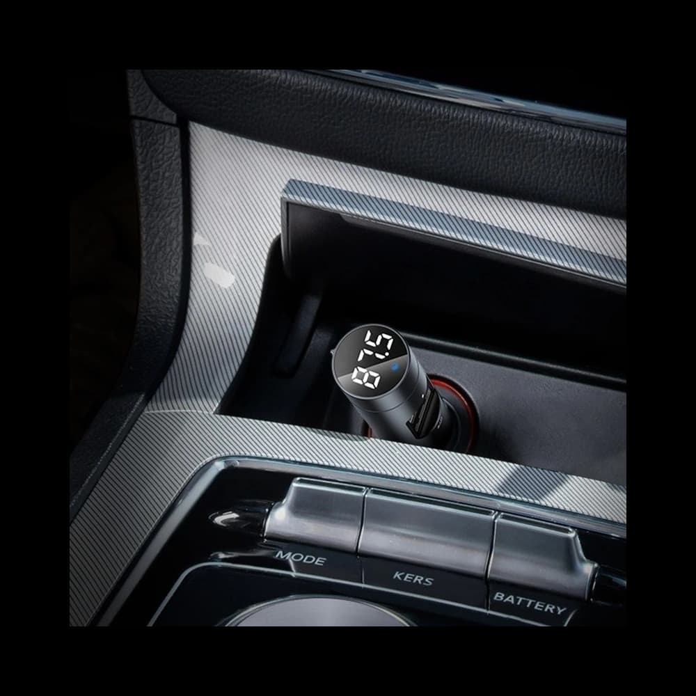 Transmițător FM Baseus Energy Column, Bluetooth 5.0, 2x USB, 3.1A (gri) - 7