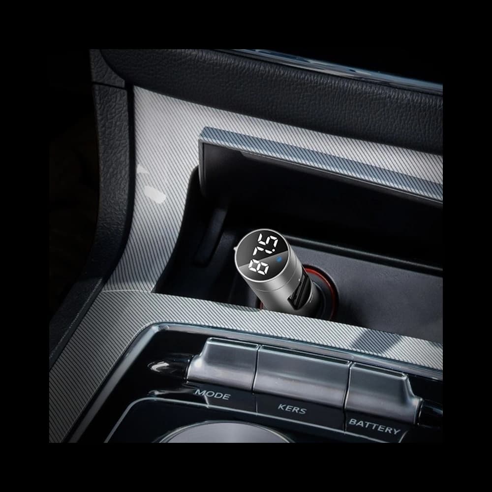 Transmițător FM Baseus Energy Column, Bluetooth 5.0, 2x USB, 3.1A (argintiu) - 7