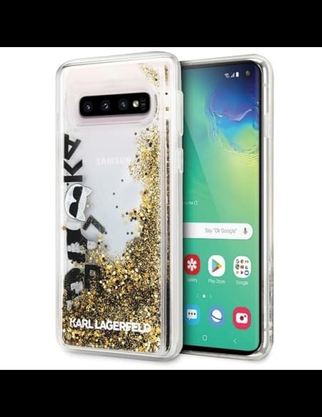 Karl Lagerfeld KLHCS10ROGO S10 G973 černo-zlatý/black & gold hard case Glitter