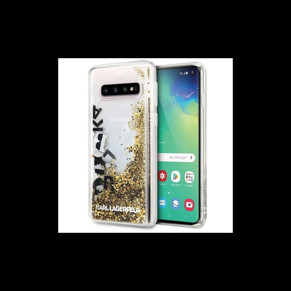 Karl Lagerfeld KLHCS10ROGO S10 G973 černo-zlatý/black & gold hard case Glitter