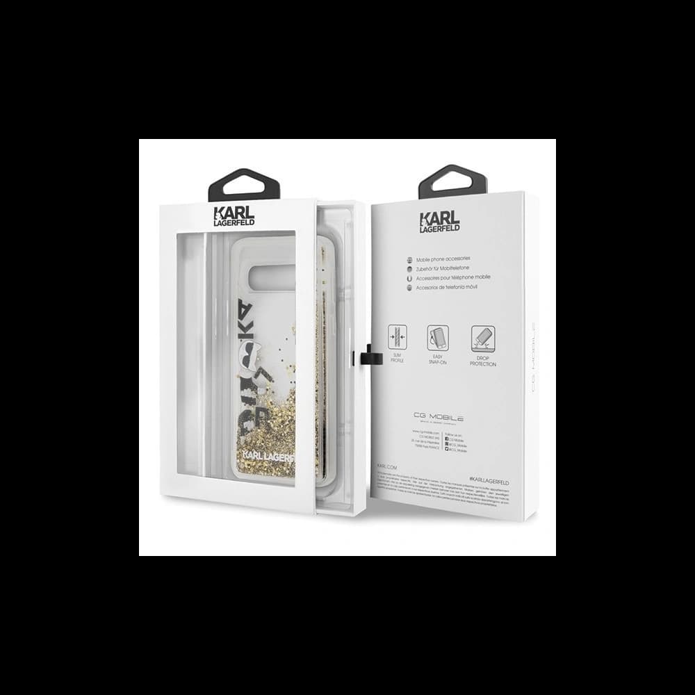 Karl Lagerfeld KLHCS10ROGO S10 G973 černo-zlatý/black & gold hard case Glitter - 6