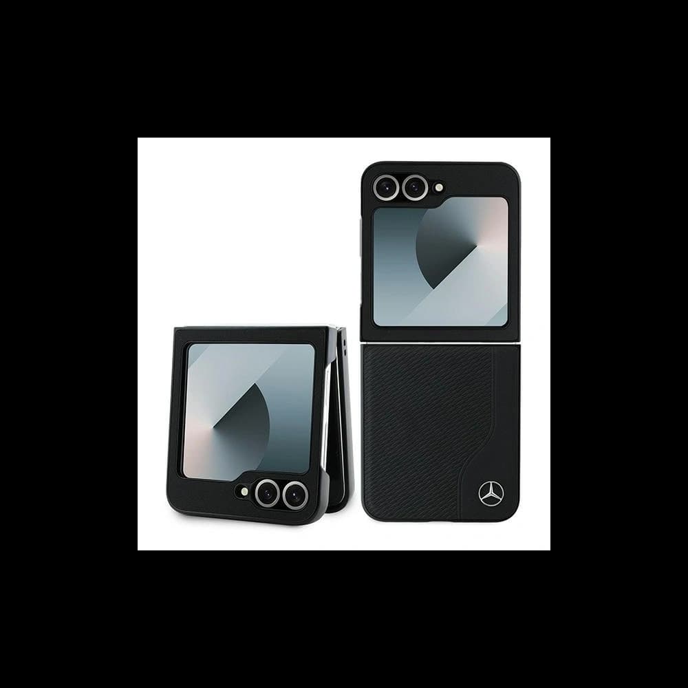 Mercedes MEHMZF623RBGVK Samsung Galaxy Z Flip 6 / 7 FE Bőr Fa Imitáció MagSafe fekete