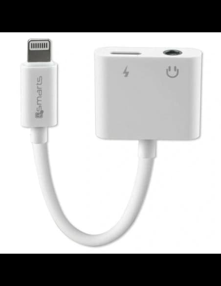 4smarts Splitter Lightning / Lightning, 3.5mm AUX kábel fehér